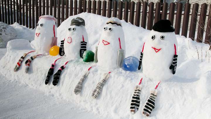 Поделки и фигуры из снега в детском саду: фото, как сделать своими руками