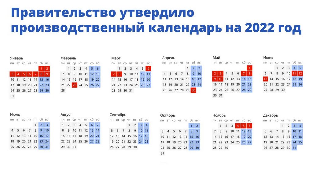 Стало известно, как россияне будут отдыхать в праздники в 2022 году Фото №1