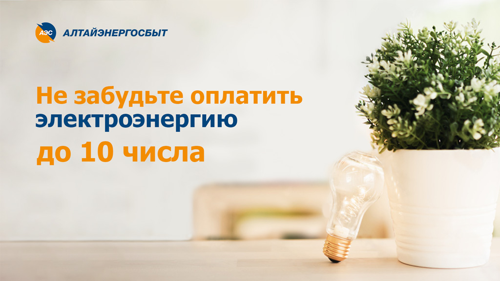 «Алтайэнергосбыт» предлагает простые способы оплатить счета за свет Фото №1