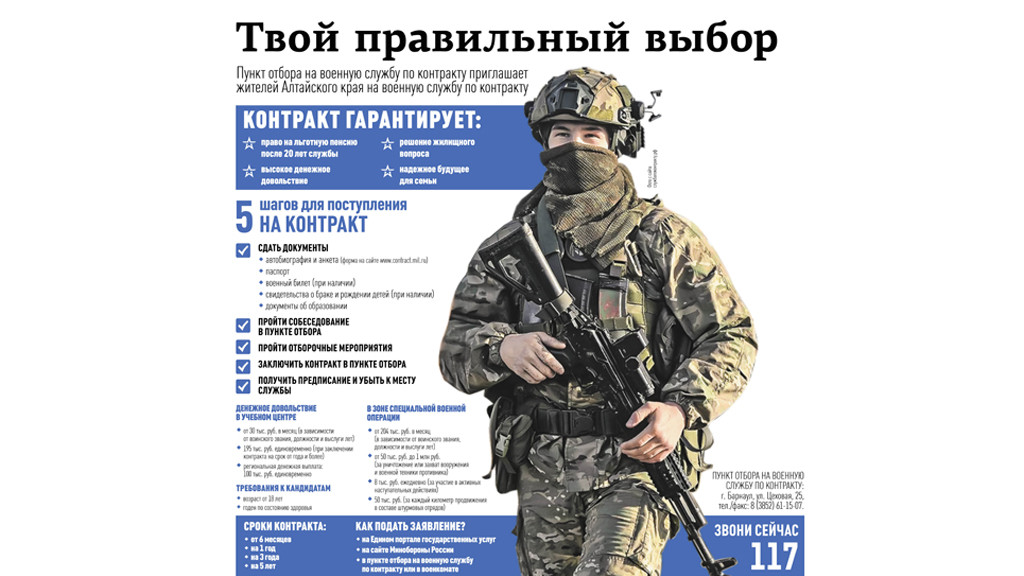 Мобильные пункты отбора на военную службу по контракту разворачиваются во время массовых городских мероприятий. В обычное время можно обратиться в Военный комиссариат по адресу: ул. Цеховая, 25. фото